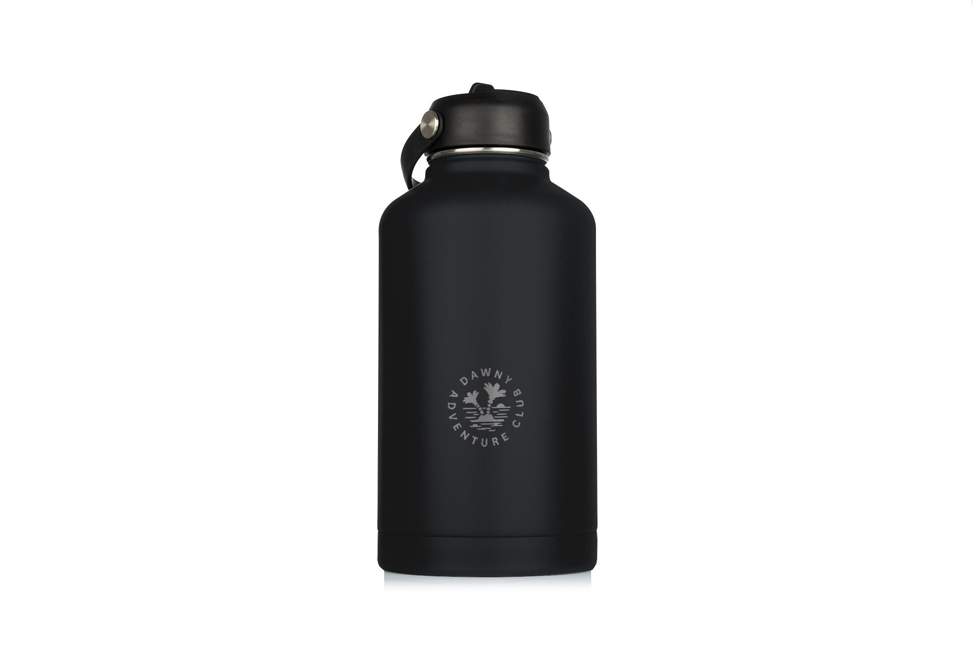 Dawny Adventure Club Insulated Drink Bottles - Black - Black - 1.9L