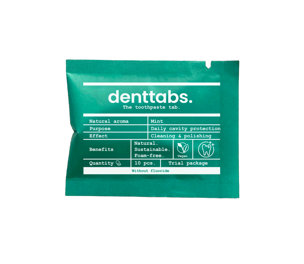 Denttabs Toothpaste Tablets - 2 Months - Fluoride Free - Mint
