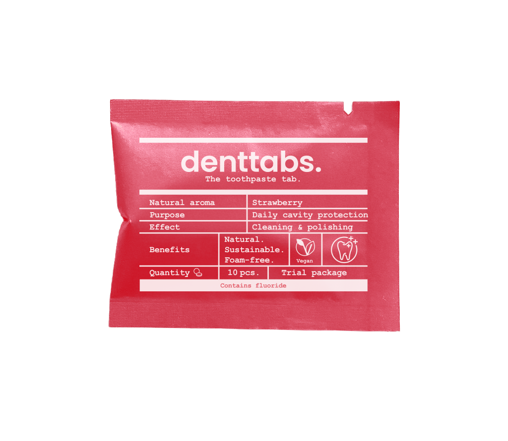 Denttabs Toothpaste Tablets - Strawberry - Trial Pack - Fluoride - Strawberry