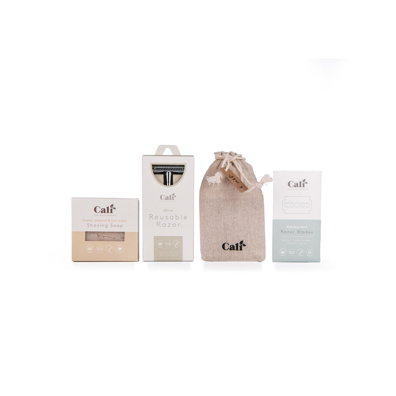 Low-Waste Shave Kit - Silver - Long Handle Silver