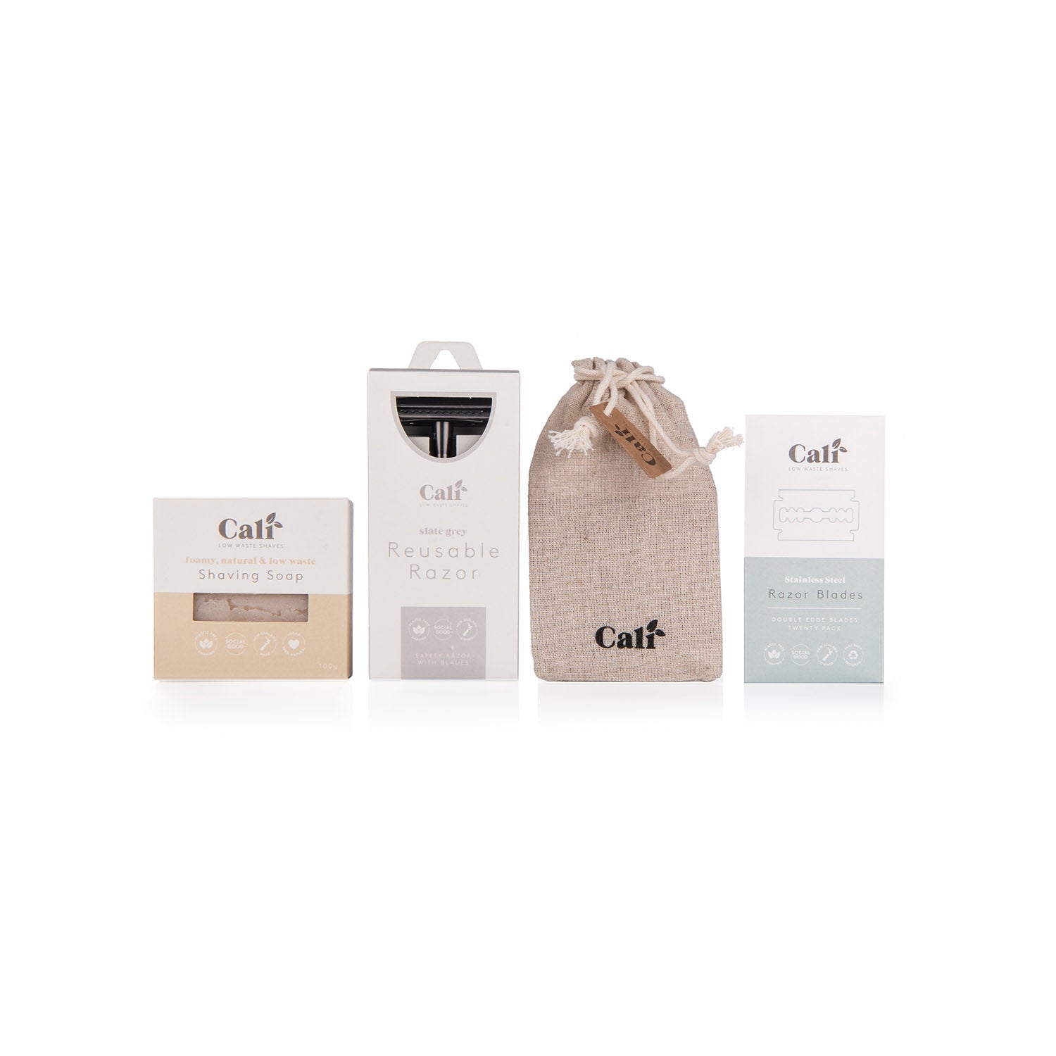 Low-Waste Shave Kit - Slate - Long Handle Slate