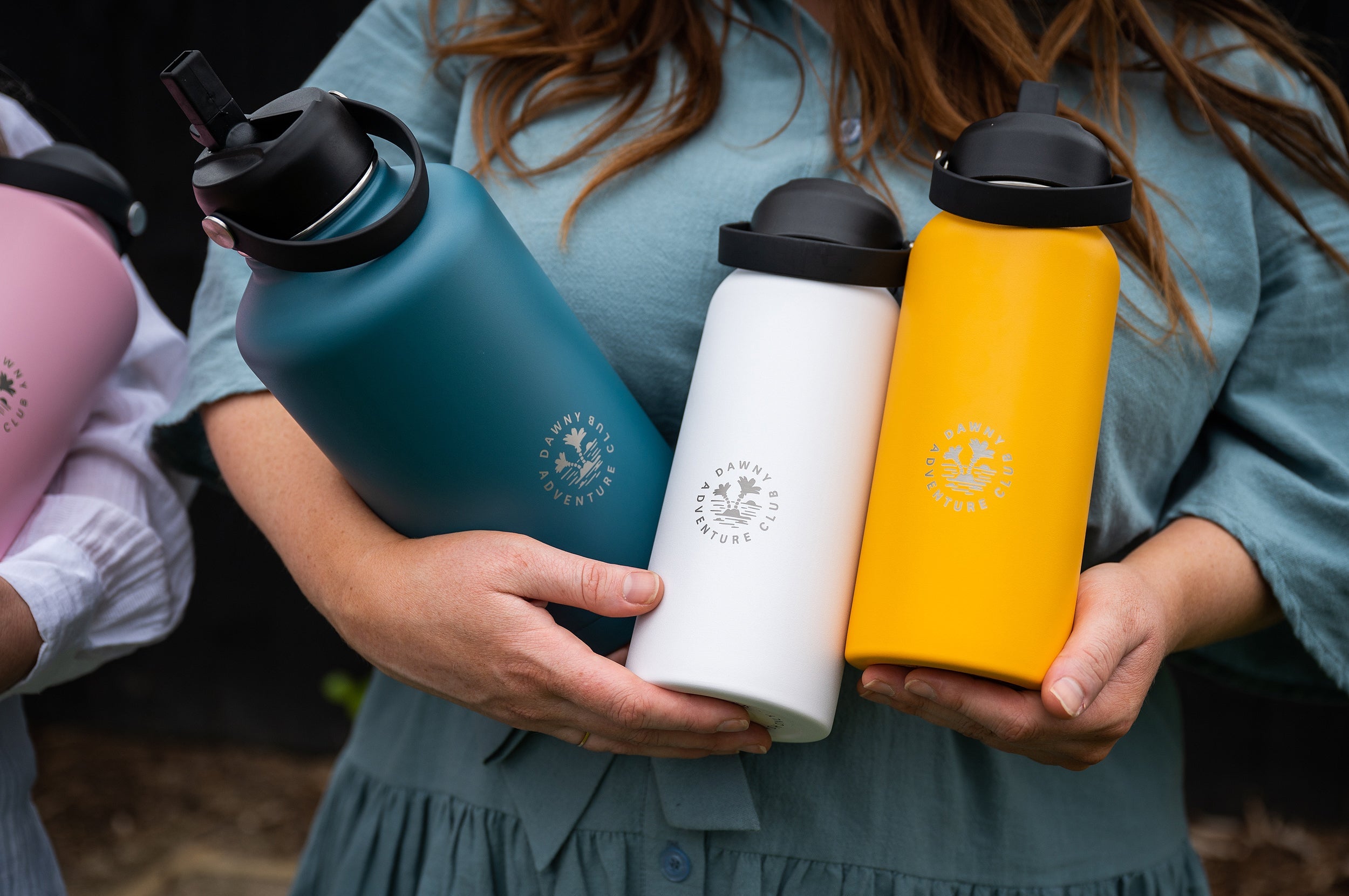 Dawny Adventure Club Insulated Drink Bottles - Blush - 1.9L