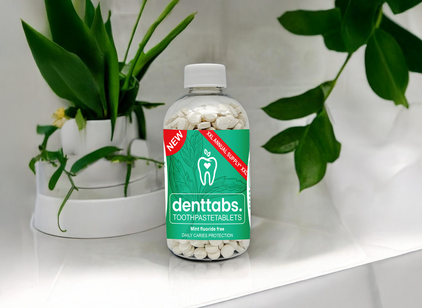 Denttabs Toothpaste Tablets - 2 Months - Fluoride Free - Mint